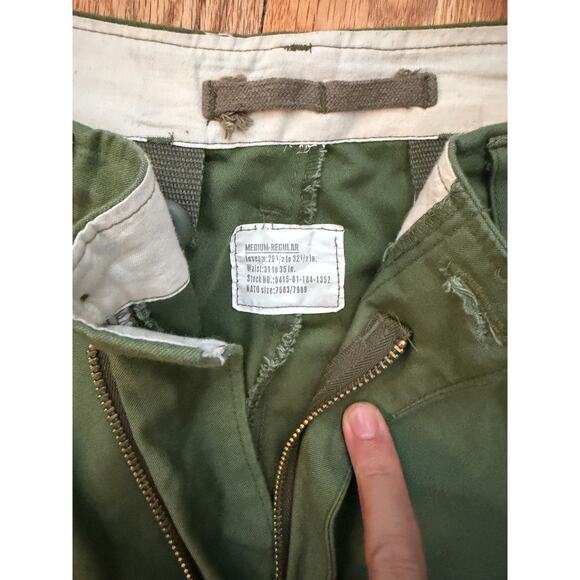 Vtg US Army M65 Cargo Field Pants Regular Medium W 34 L 30 Olive - Picture 2 of 4